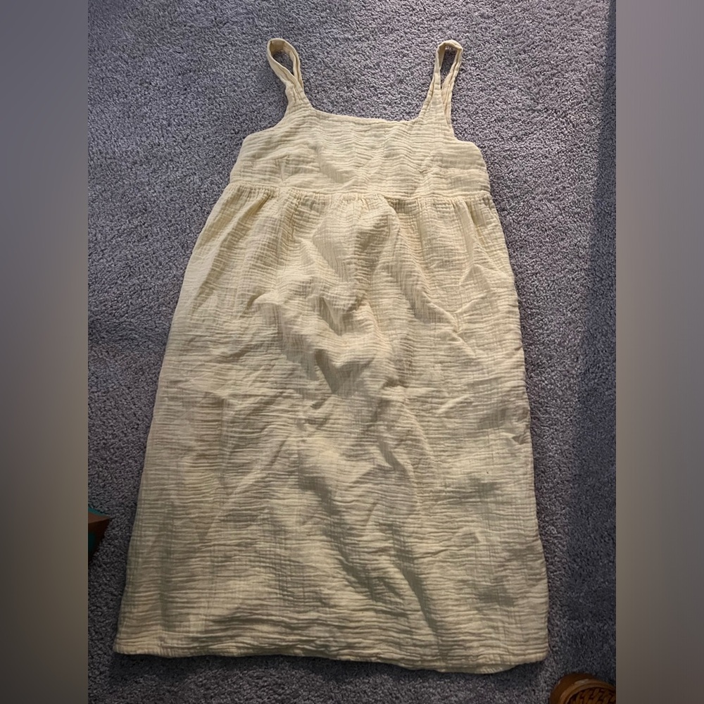 Yellow linen dress